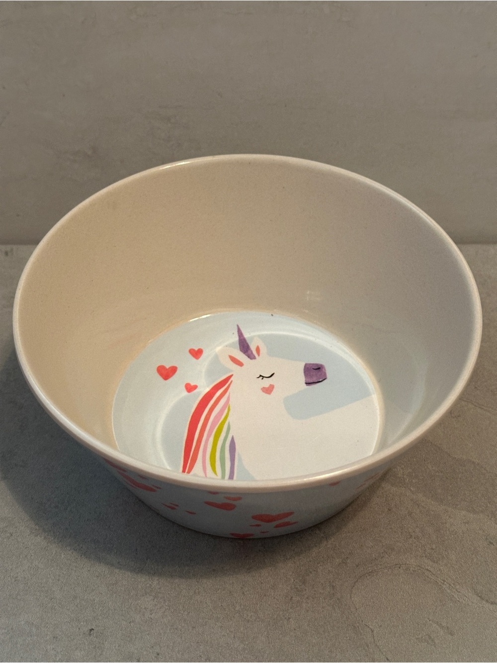 Pottery Barn Kids Unicorn Melamine Bowl 6”